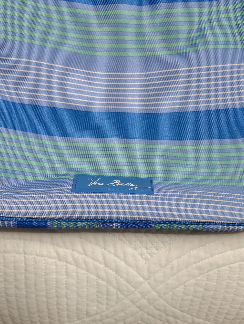 Vera Bradley Blue & Green Striped Tote